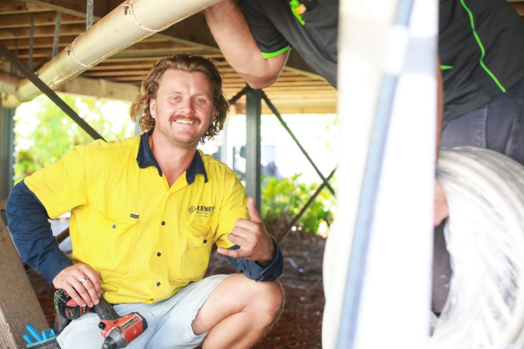 A Renew Energy electrician at work